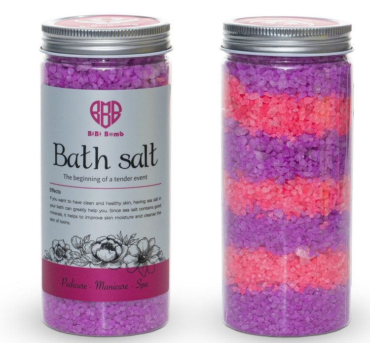 نمک پدیکور معطر بی بی بمب _ رنگ صورتی بنفش