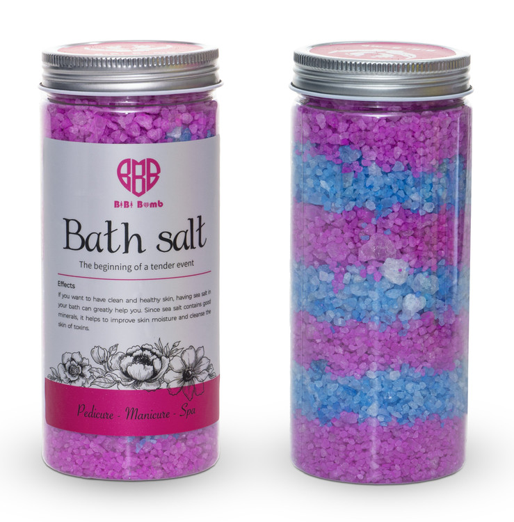 نمک پدیکور معطر بی بی بمب _ رنگ آبی بنفش _ مناسب برای ریلکس کردن