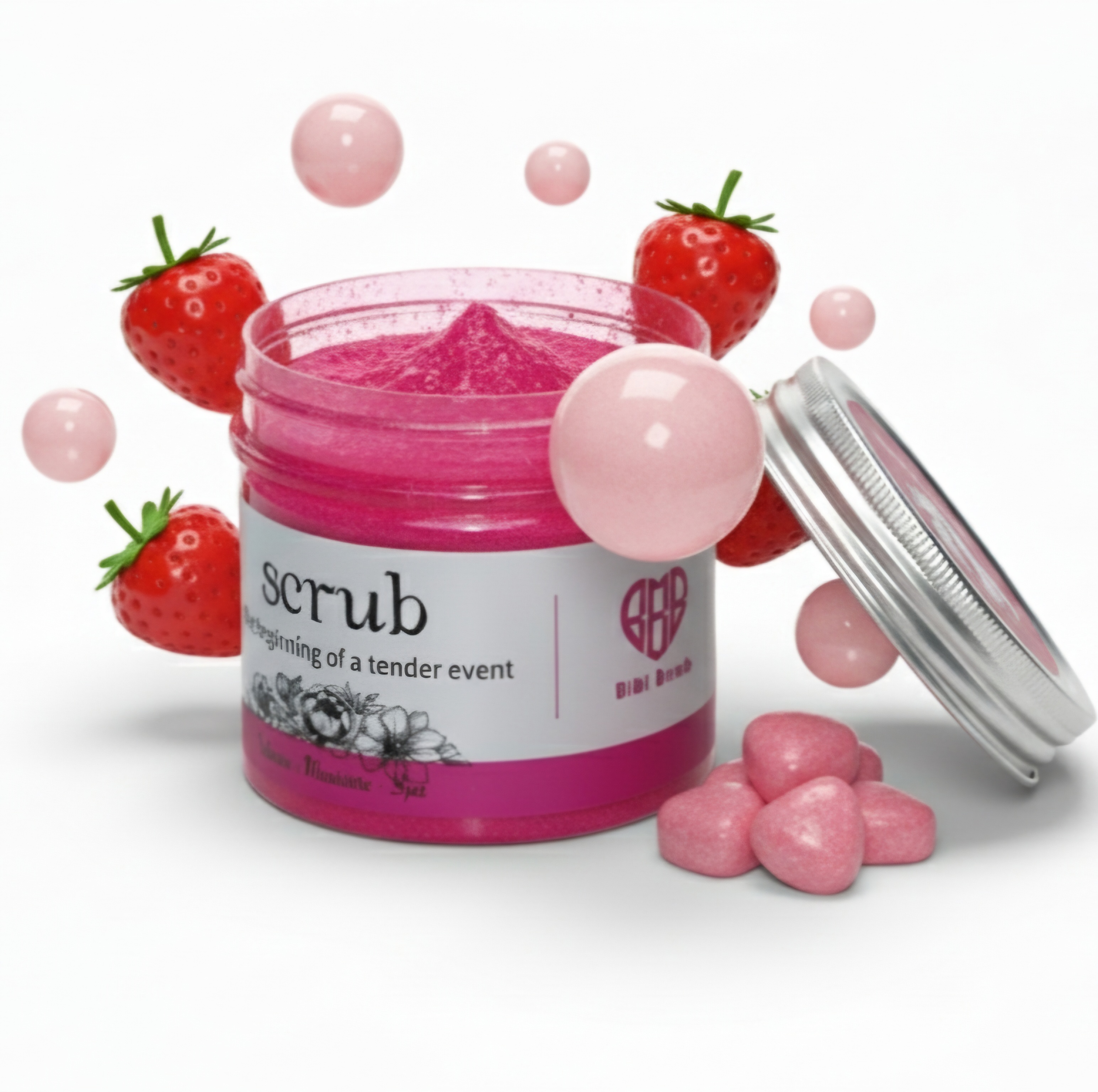 اسکراب بدن شکری توت فرنگی